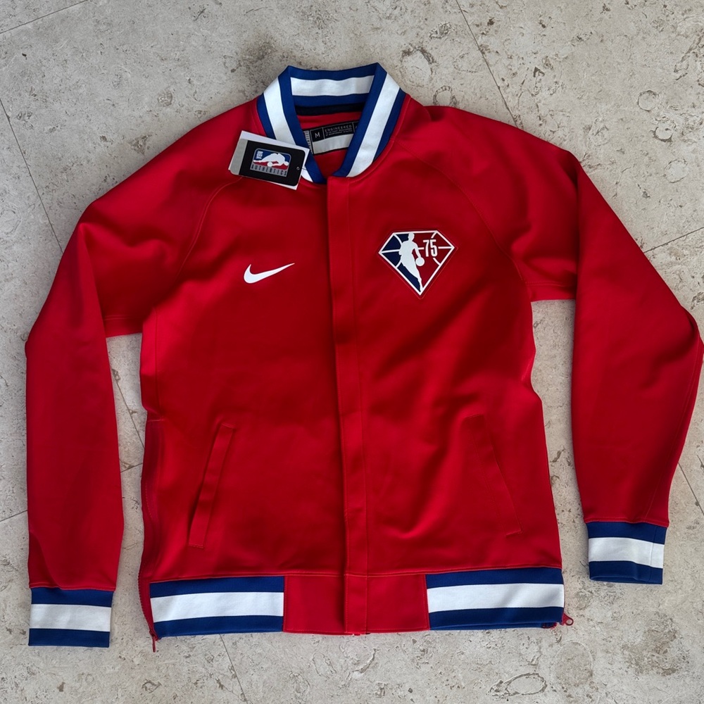 NIKE NBA 75 years Limited Edition Red Jacket with Blue and White Accents size M